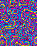 Vivid Pink Blue Yellow Swirls Rug