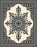 Ornate Black Cream Mandala Medallion Rug