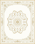 Golden Filigree Floral Medallion Border Rug