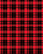 Classic Red Black Plaid Check Rug