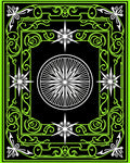 Neon Green Outline Starburst Mandala Rug