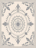 Slate Gray Floral Medallion Border Rug