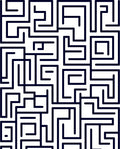 Navy White Geometric Labyrinth Rug