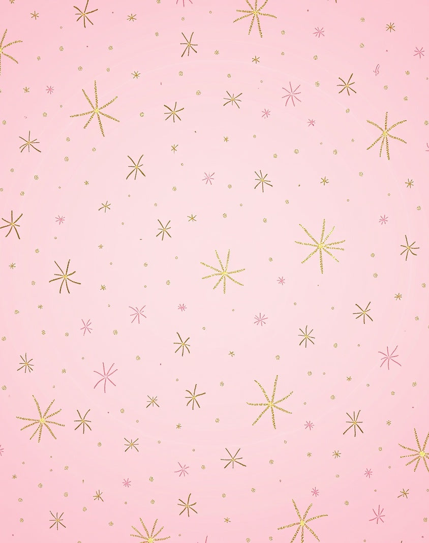 Pink Gold Starburst Sprinkle Rug