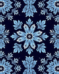 Light Blue Starburst Floral Medallion Rug