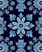 Light Blue Starburst Floral Medallion Rug