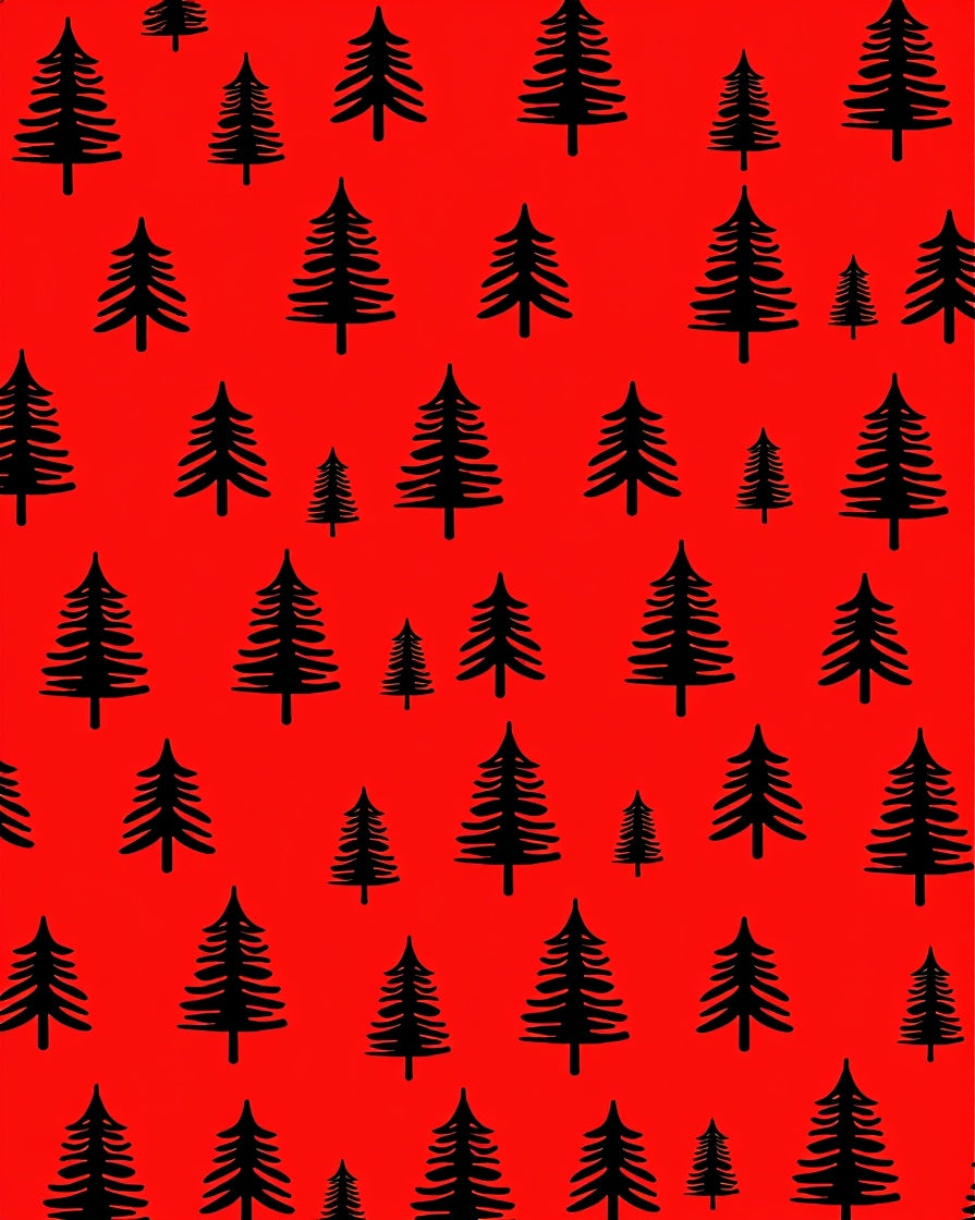 Bold Red Forest Trees Rug