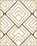 Modern Beige Brown Geometric Maze Rug