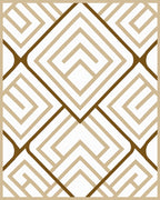 Modern Beige Brown Geometric Maze Rug