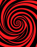 Vivid Red Swirl Spiral Rug