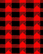 Red Black Plaid Buffalo Check Houses Rug