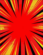 Dynamic Red Yellow Burst Rays Rug
