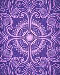 Amethyst Floral Swirl Medallion Rug