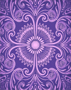 Amethyst Floral Swirl Medallion Rug