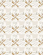 Earthy Tan Abstract Leafy Vine Rug