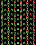 Crimson Vine Floral Starbursts Black Rug