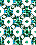 Vibrant Teal White Geometric Star Rug