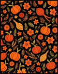 Harvest Orange Pumpkin Floral Accents Rug