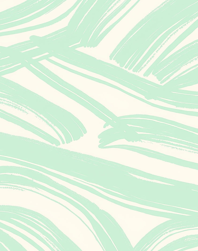 Soft Mint Abstract Brush Strokes Rug