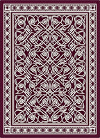 Deep Burgundy Interlocking Celtic Knot Rug