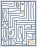 Abstract Wood Grain Geometric Overlay Rug