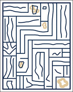 Abstract Wood Grain Geometric Overlay Rug