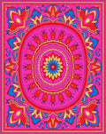 Vibrant Pink Mandala Floral Rug