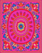 Vibrant Pink Mandala Floral Rug