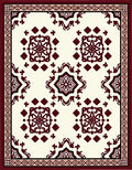 Crimson Medallion Lattice Cream Rug
