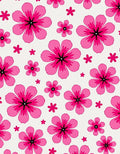 Hot Pink Floral Scattered Garden Rug
