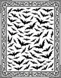 Spooky Black Bat Fluttering Flock Rug