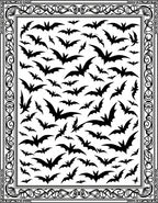 Spooky Black Bat Fluttering Flock Rug