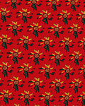 Vibrant Red Yellow Floral Arrangement Rug
