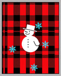 Red Black Buffalo Snowman Snowflakes Rug