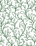 Dark Green Twining Leaf Vine Rug