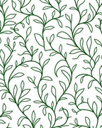 Dark Green Twining Leaf Vine Rug