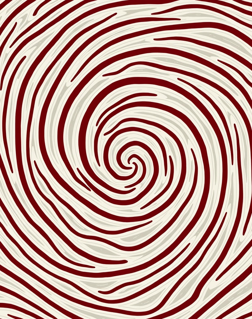 Crimson Swirl Wood Grain Rug
