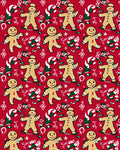 Happy Gingerbread Man Candy Cane Christmas Rug