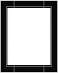 Modern Geometric Black Gray Border Rug