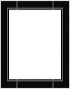 Modern Geometric Black Gray Border Rug