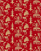 Golden Harvest Red Forest Scene Rug