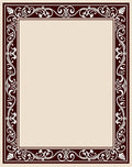 Victorian Burgundy Floral Scroll Frame Rug