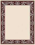 Victorian Burgundy Floral Scroll Frame Rug