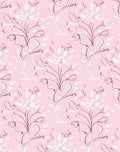 Whimsical Pink Botanical Branch Garden Rug