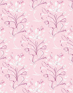 Whimsical Pink Botanical Branch Garden Rug
