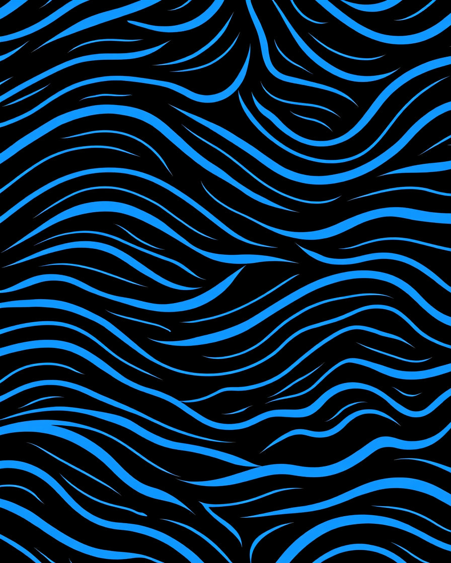 Bold Blue Wavy Lines Rug