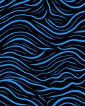 Bold Blue Wavy Lines Rug
