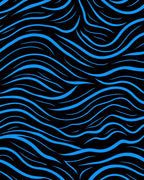 Bold Blue Wavy Lines Rug