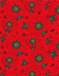 Bold Red Floral Medallion Repeats Rug