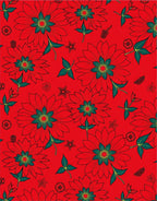 Bold Red Floral Medallion Repeats Rug